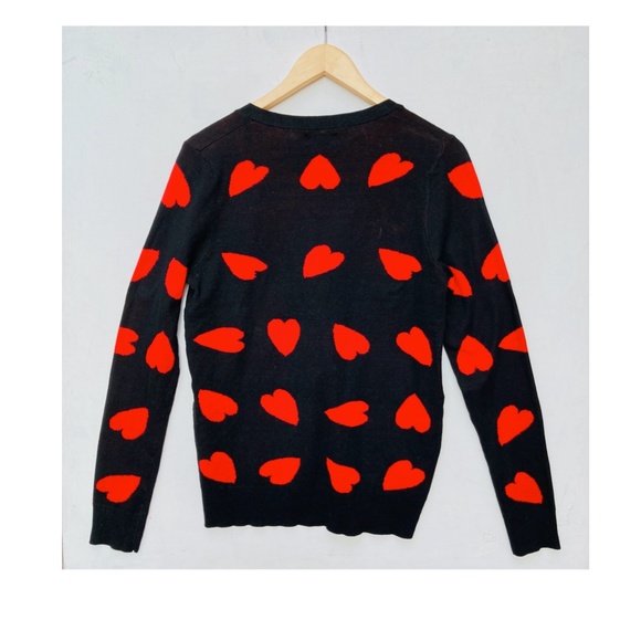 Pol Red & Black Heart Sweater • Large - Picture 2 of 2
